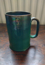 Vintage Dicker Ware Dark Turquoise Pottery Tankard Mug 13cm Tall