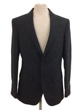 M&S Sartorial Men's Blazer Size 38" Charcoal Slim Fit New Worsted Wool New F1