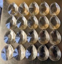 20 VGC 5cm 2" Vintage Large Oval Glass  Chandelier Prism Drops Christmas Craft