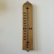 Vintage Wooden Factory Thermometer 120 Fahrenheit Factory Act 1937 Section 3