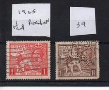 GB - George V  (A 59) - 1925 Wembley set - used - 1.5d perfin
