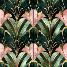 20x Green Pink Pastel Art Deco
