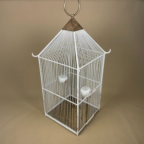 White metal bird - metal, brass