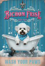 Bichon Frise Bath Soap Ad metal sign, Bichon Frise sign, Bichon Frise plaque