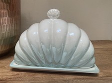 Art Deco Style Butter Dish Shell Mermaid Pearlescent 17cm Long Vgc Butter/cheese