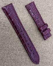 18mm Hirsch Crocodile Grain Leather Watch Strap Premium Quality Brown