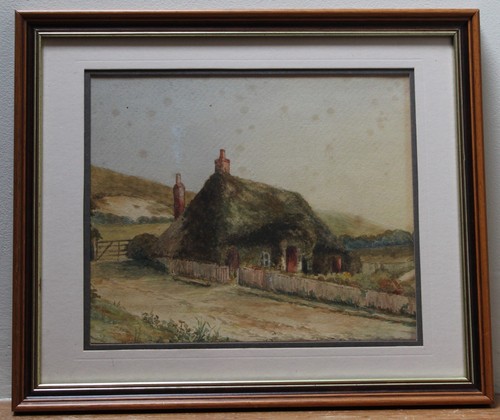 Thatched cottage framed - cottage,