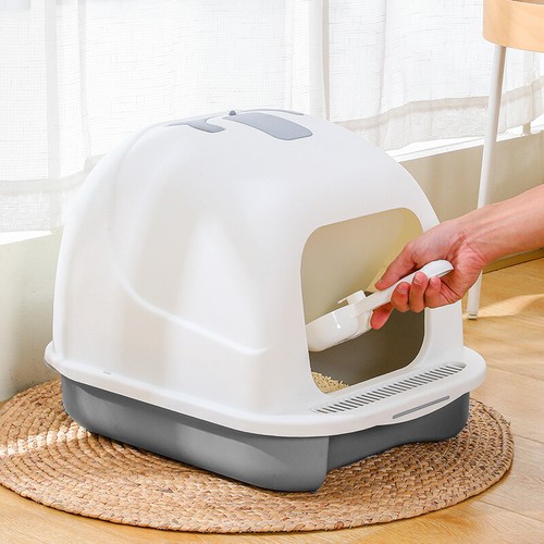 Large hooded cat litter tray - hooded,