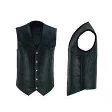 Men biker real leather - biker, vest