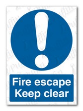 Fire escape keep clear - escape, sign
