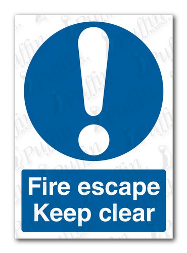 Fire escape keep - fire, clear