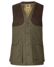 Harkila Men's Kenmore Shooting Waistcoat Forest Green/Herringbone Shooting Gilet
