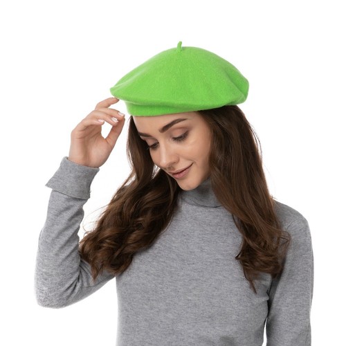 Womens plain wool beret hat - plain,