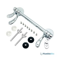 Heritage Replacement Traditional Standard Wood Toilet Seat Bar Hinge Set Chrome