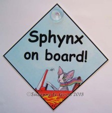 Sphynx cat art sign on board