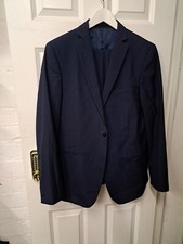 TM Lewin Navy Blue Suit UK 40 Merino Wool 2 Piece Jermyn Street London ..