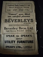 VINTAGE RUGBY LEAGUE PROGRAMME CASTLEFORD V WIGAN 14TH FEBRUARY 1948