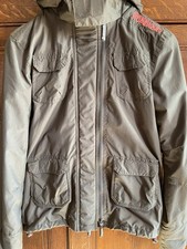 Superdry Professional Windcheater Green/ Orange Faux Fur Hood Fleece Lined Sz M