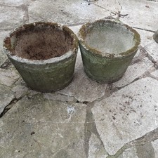 Retro Concrete garden planters x2