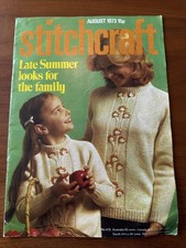 Stitchcraft magazine August 1973. Vintage patterns knitting crochet needlework