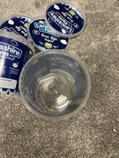 6 x 1 Ltr 1kg empty yoghurt plastic pots buckets tub lid paint kitchen storage