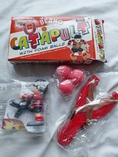 Beano Dennis The Menace Wooden Catapult With Foam Balls -with sealed McD figure