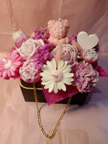 Candle flower basket soya - , 💜candle