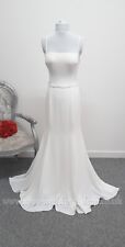 LJ Bridal ivory crepe wedding dress UK 10