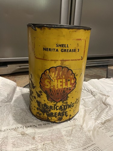 Shell grease can - oil, tin