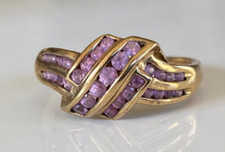 VERY NICE 9CT GOLD LIGHT PINK MORGANITE RING COLOUR- SIZE Q