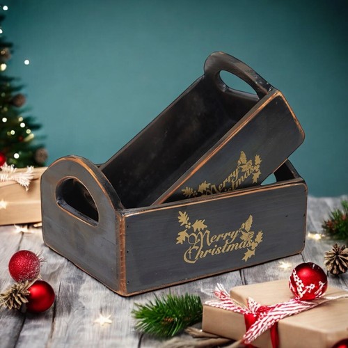 Rustic vintage black - black, merry