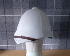 British Empire Pith Helmet White Colonial Explorer Adventurer Safari Sun Hat