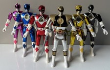 1995 Mighty Morphin Power Rangers The Movie 5” Metallic Full Team - Complete
