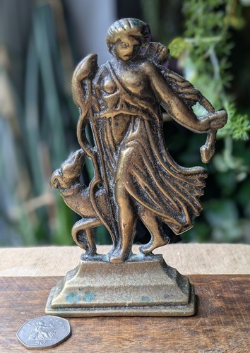 Antique brass woman - brass, goddess