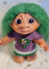 Custom Dam Troll Doll - Sparkly Green and Purple 