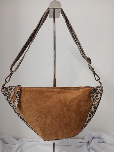 Tan suede and leather italian - and,