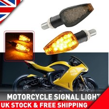 14 LED Motorcycle Turn Signals Blinker Light Indicator Amber Universal 2PCS UK