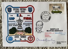 Manchester United v Brighton 1983 Dawn First Day Cover Signed By Sir Matt Busby