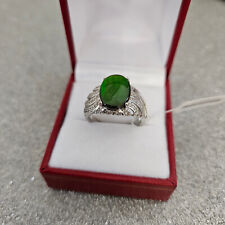 AA Canadian Ammolite & Zircon ring in Platinum over Sterling silver R