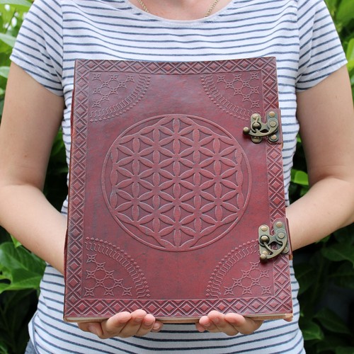 Real leather visitor book - real,