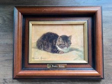 Framed copy of A Pretty Kitten by Henriette Ronner-Knip. Texture Gel Print
