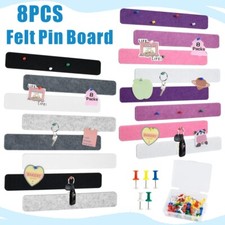 Felt Board Tile Wall Photo Display Board Felt Message Display Board 8PCS 30x5cm