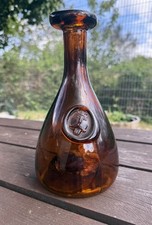 1960s Viking Amber Glass Carafe/Bottle by Ole Winther Holmegaard King Emblem