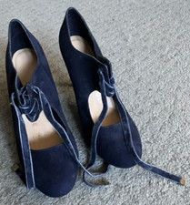 F&F Sensitive Sole Blue Faux Suede Shoe UK Size 6 (EUR 39) - Excellent Cond