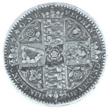 A British Pre Decimal Silver Queen Victoria Gothic 1849 Godless Florin Coin