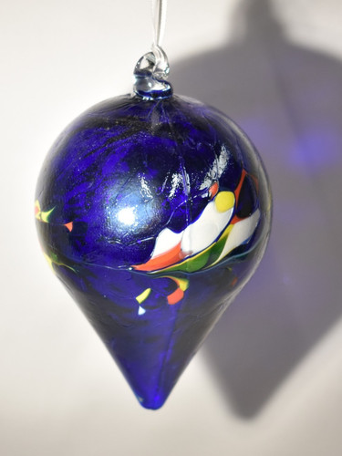 Hand blown blue teardrop - hand-blown,