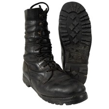 Original Austrian Army Black Leather Paratrooper Boots - vintage Army Surplus