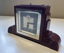 Art Deco Odeon Style Bakelite Mantel Clock Case. 