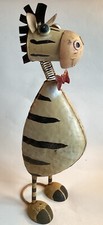 Metal Zebra Novelty Wobble Head Garden Patio Ground Ornament Feature Height 45cm