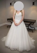 Caroline Castigliano Designer Tertia Wedding Dress Size 12 Ivory Mocha Pre-Owned